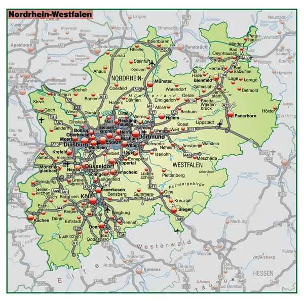 umgebungskarte gruen Nordrhein-westfalen