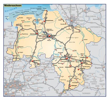 Niedersachsen umgebungskarte turuncu