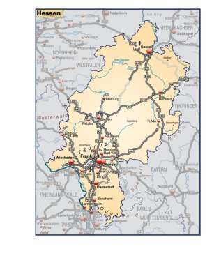 Hessen umgebungskarte turuncu
