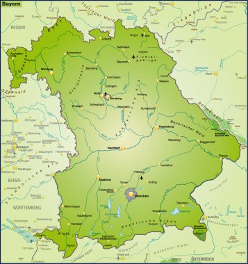 Bundesland Bayern Umgebungskarte Uebersicht