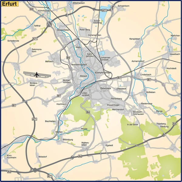 stock vector Satdtplan von Erfurt