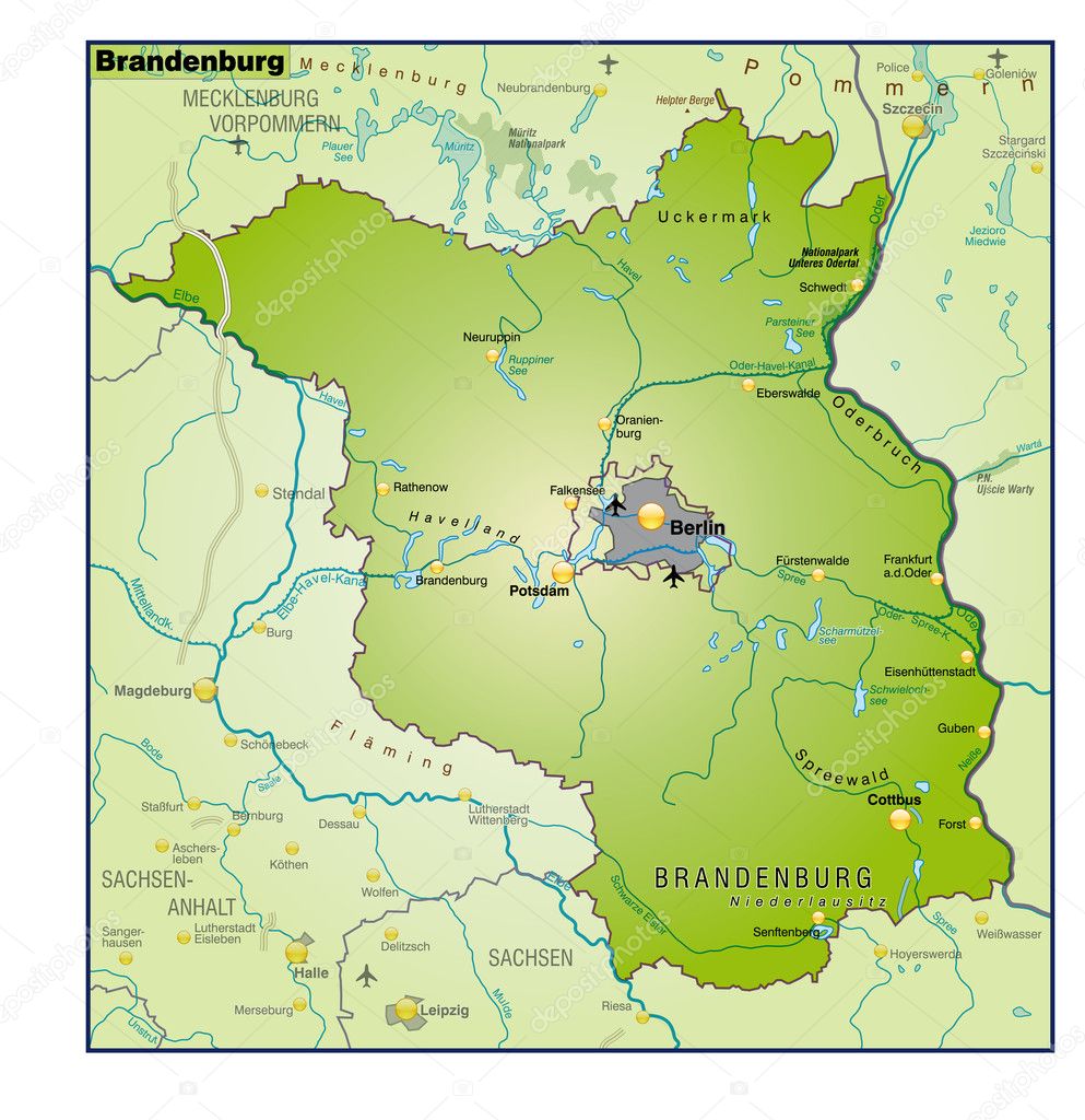 Brandenburg Umgebungskarte Uebersicht