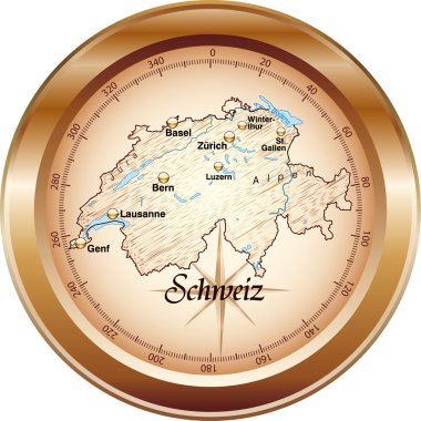 Schweiz_Kompass_kupfer clipart