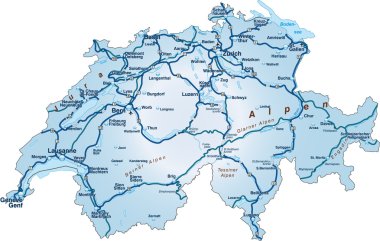 Schweiz_blau_Autobahnen clipart