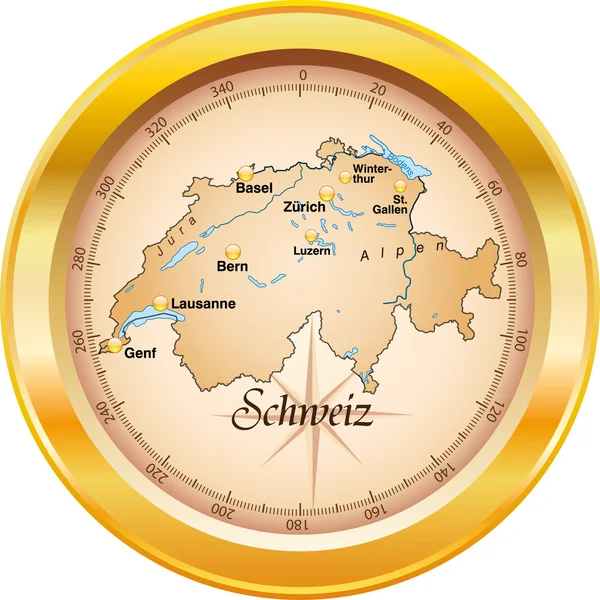 Schweiz_Kompass — Stock vektor