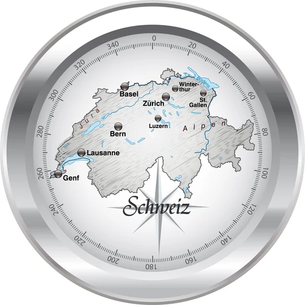 Schweiz _ Kompass _ chrom — Vector de stock