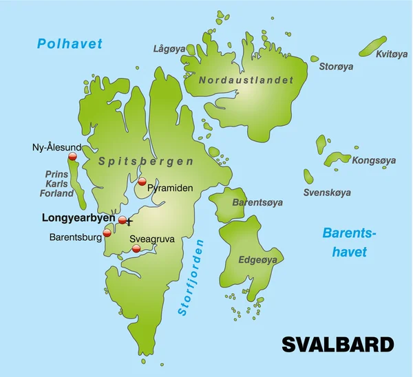 Svalbard / Spetsbergen — Stock vektor