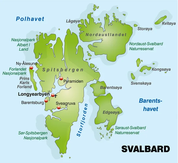 Svalbard / Špicberky — Stockový vektor