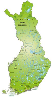 Finnland / Suomi als Inselkarte clipart