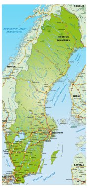 Map of sweden clipart