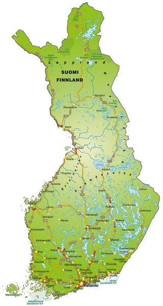 La carte de La Finlande — Image vectorielle