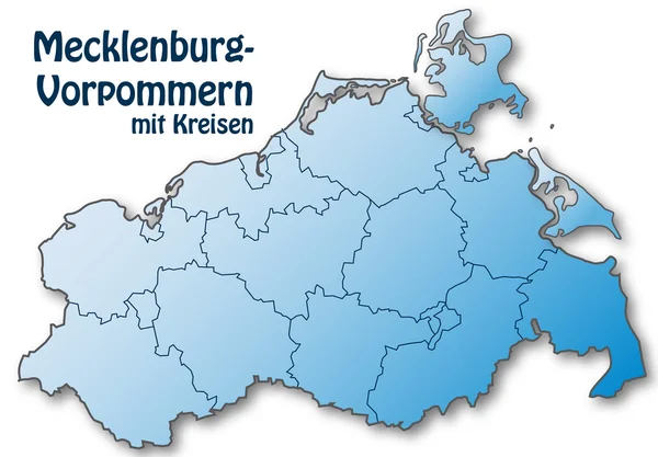 Mapa kraju związkowym Meklemburgia Pomorze Przednie — Wektor stockowy