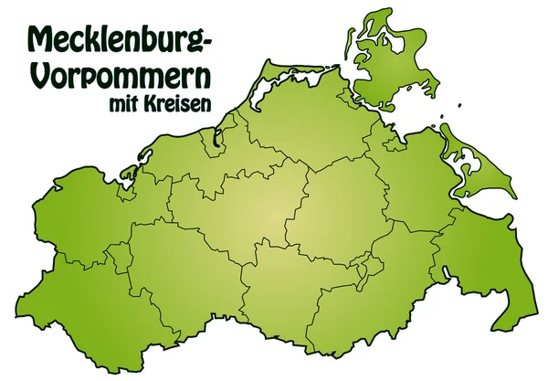 Mapa online de Mecklemburgo-Vorpommern — Vector de stock