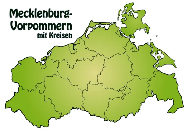 Map of Mecklenburg-Vorpommern — Stock Vector