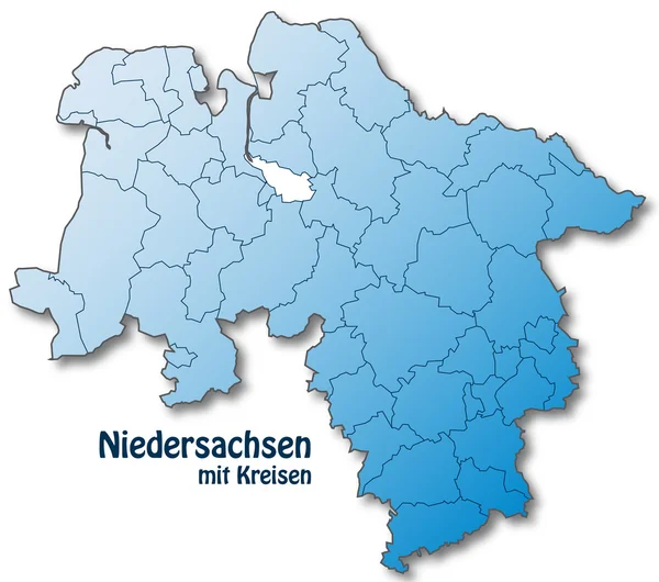 Mapa da Baixa Saxônia — Vetor de Stock
