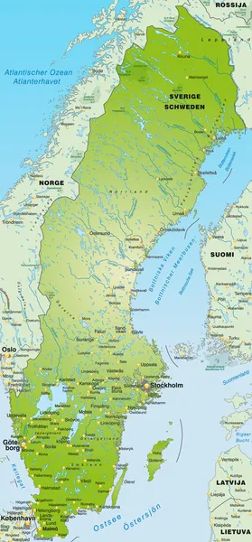 La carte de La Suède — Image vectorielle