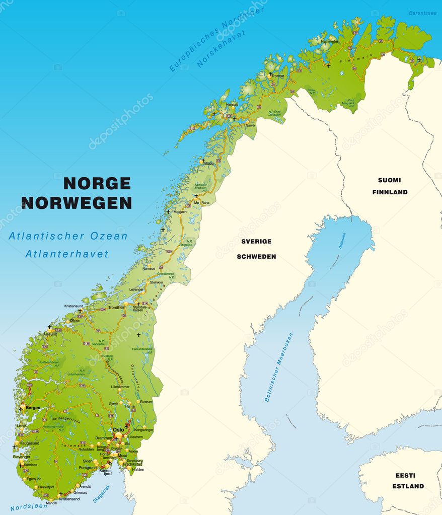 karta över Norge — Stock Vektor © artalis #8633939