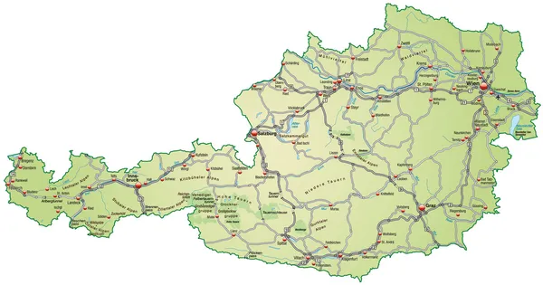 Kaart van Oostenrijk — Stockvector