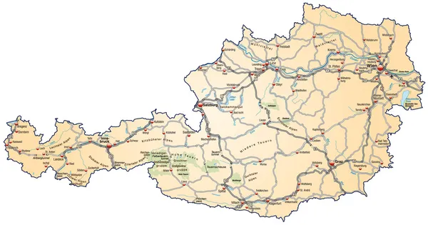 Mapa online de Austria — Archivo Imágenes Vectoriales