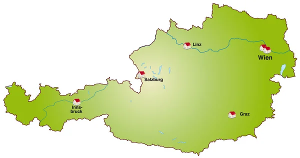 La mappa di Austria — Vettoriale Stock