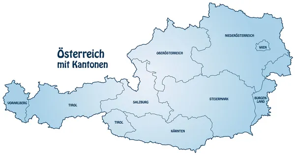 Mapa da Áustria — Vetor de Stock