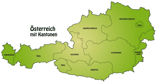 Mapa da Áustria — Vetor de Stock