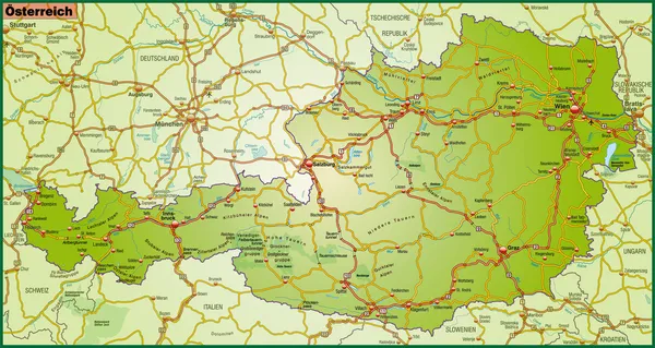 La carte de L'Autriche — Image vectorielle