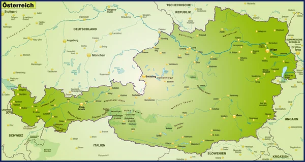 オーストリア地図 — ストックベクタ