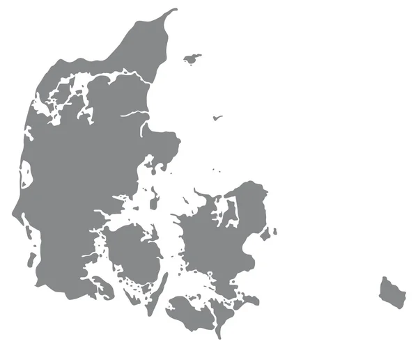 Mapa da Dinamarca — Vetor de Stock