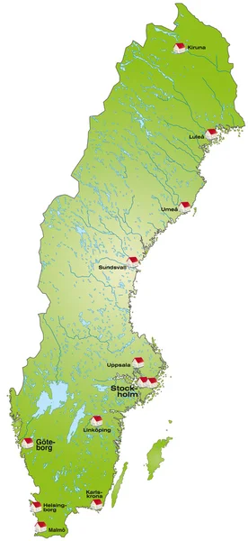 Internet harita olarak İsveç — Stok Vektör
