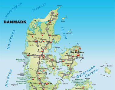 Map of denmark clipart