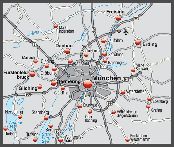 Mapa Mnichova — Stock fotografie