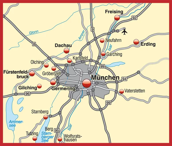 Karta över München — Stockfoto