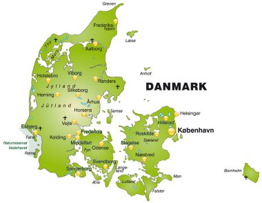 Map of Denmark clipart