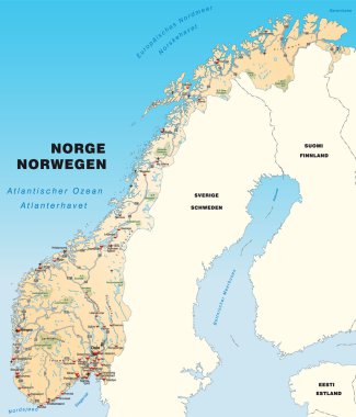 Map of Norway clipart