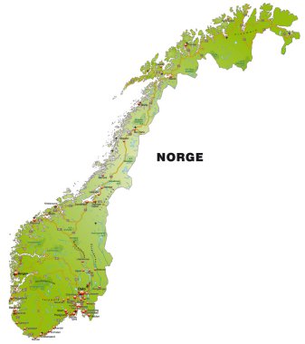 Map of Norway clipart