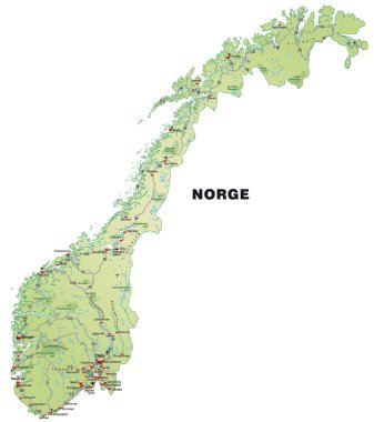 Map of Norway clipart