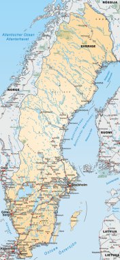 Map of Sweden clipart