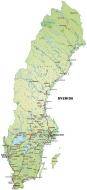 Map of Sweden clipart