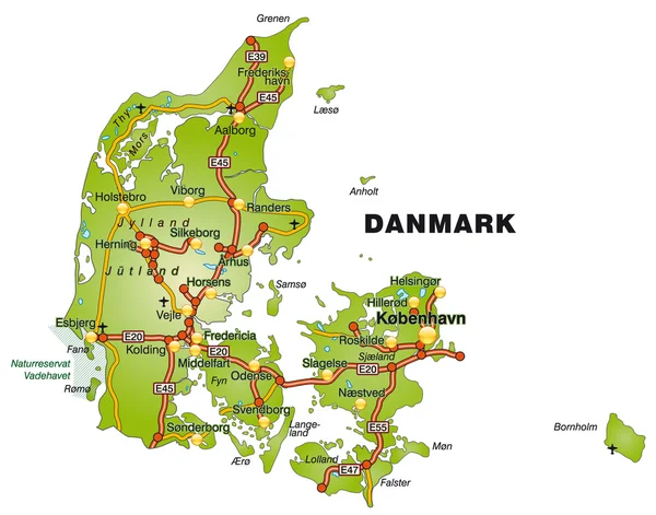 Map of Denmark — Stock Vector