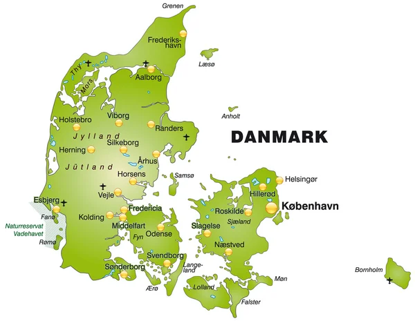Harita Danimarka — Stok Vektör
