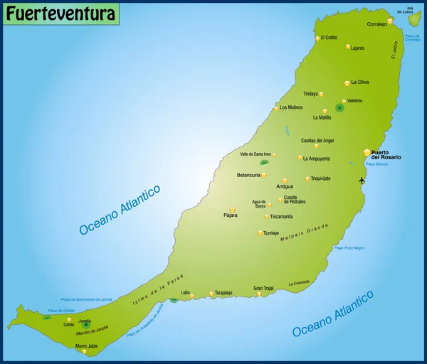 Karte von fuerteventura — Stockvektor