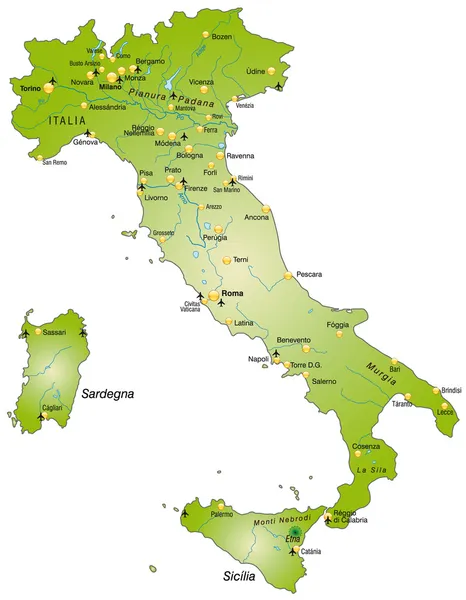 Mapa Włoch — Wektor stockowy