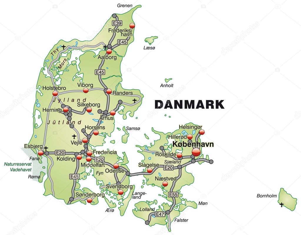 Karta över Jylland Danmark | hypocriteunicorn