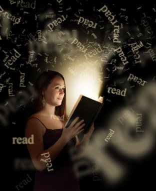 Woman Reading clipart