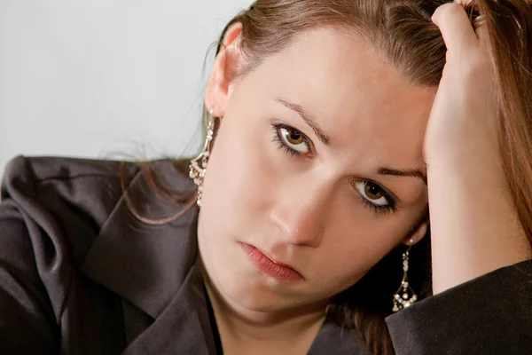 Sad brunette woman — Stock Photo, Image