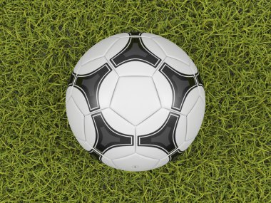 çim alan arka plan üzerinde futbol topu