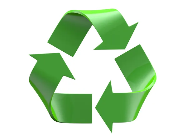 Recycle logo geïsoleerd op een witte achtergrond Rechtenvrije Stockfoto's