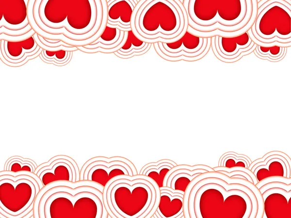 Fondo de San Valentín con corazones rojos aislados sobre un fondo blanco — Foto de Stock