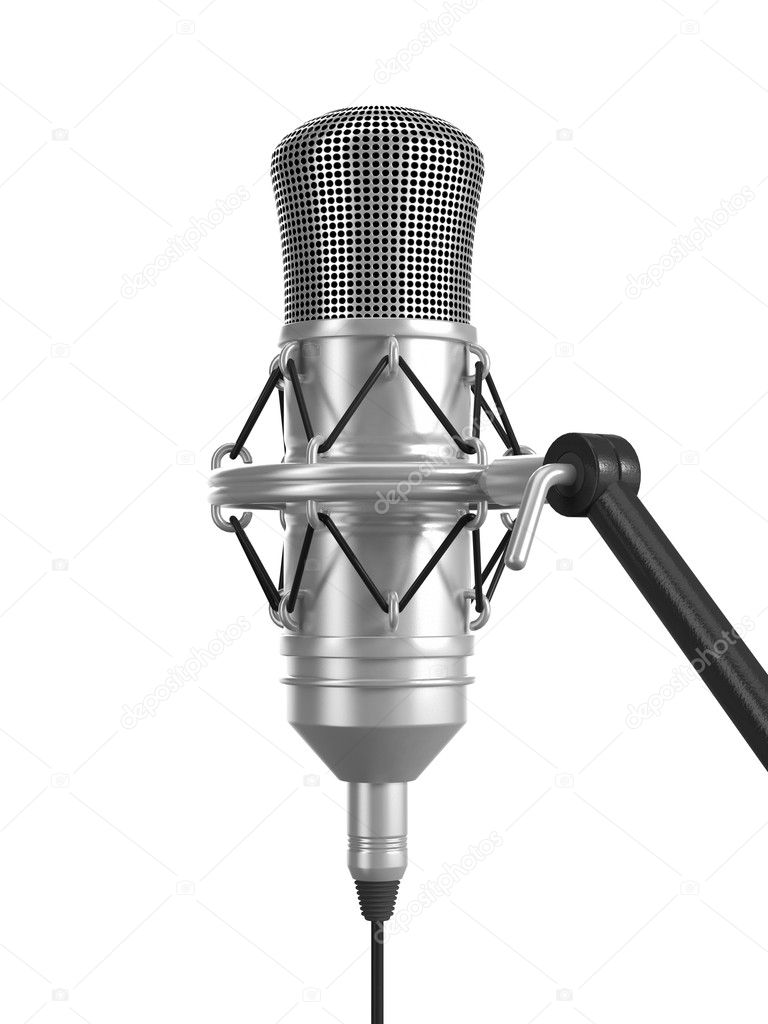 Studio microphone isolated on a white background